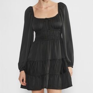 Aritzia Sunday Best Martine Satin Longsleeve Dress